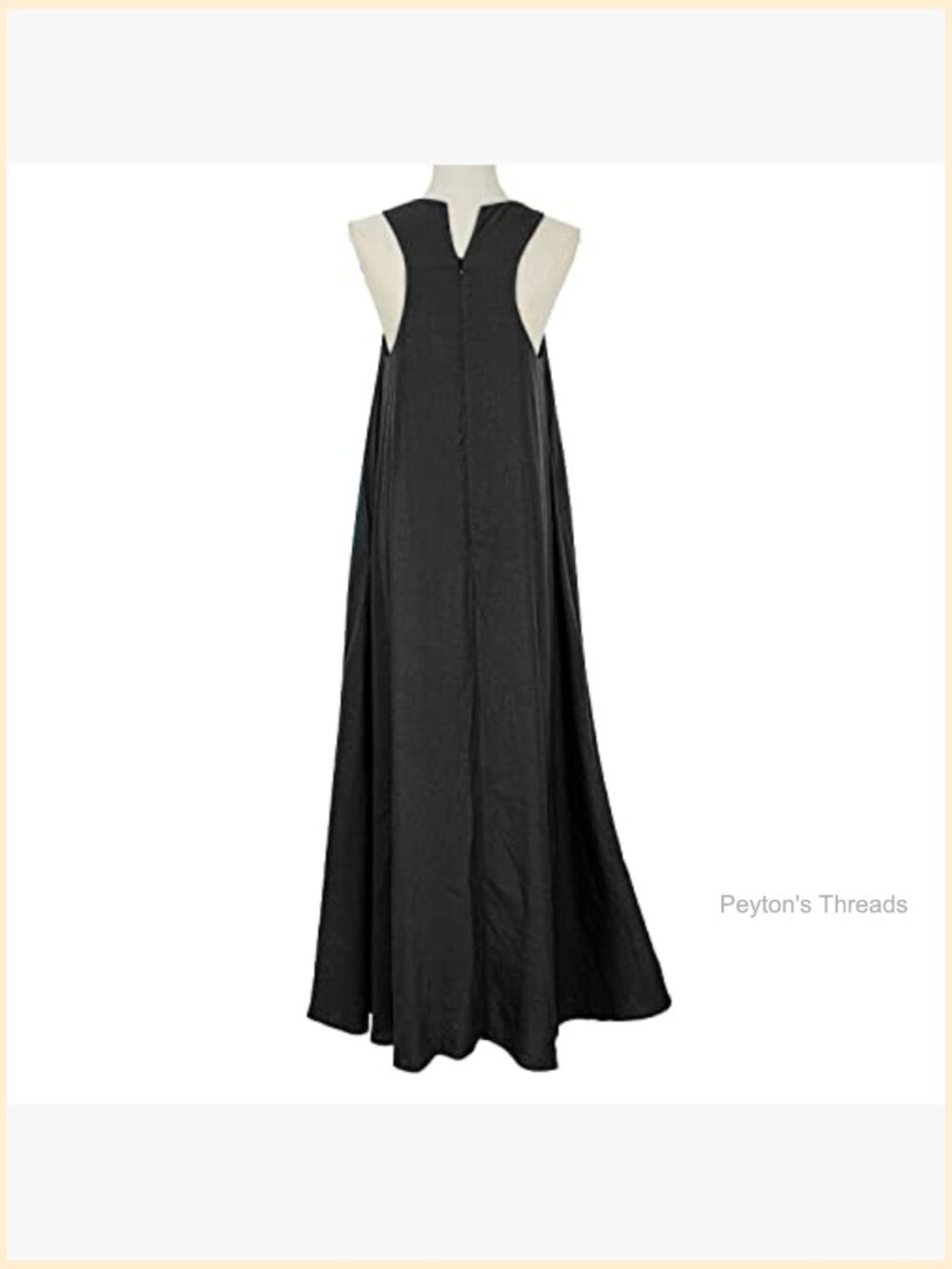 Women's Linen Maxi Dress Sleeveless Loose Casual with Pockets - Picture 4 of 7